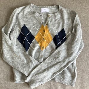 Old Navy Women's Gray Cardigan with Argyle Pattern